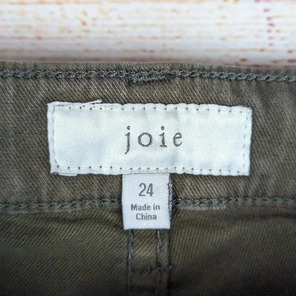 Joie Women's Size 24 Keena Skinny Ankle Zip Pants Green Utility Cargo Stretchy - Picture 6 of 11